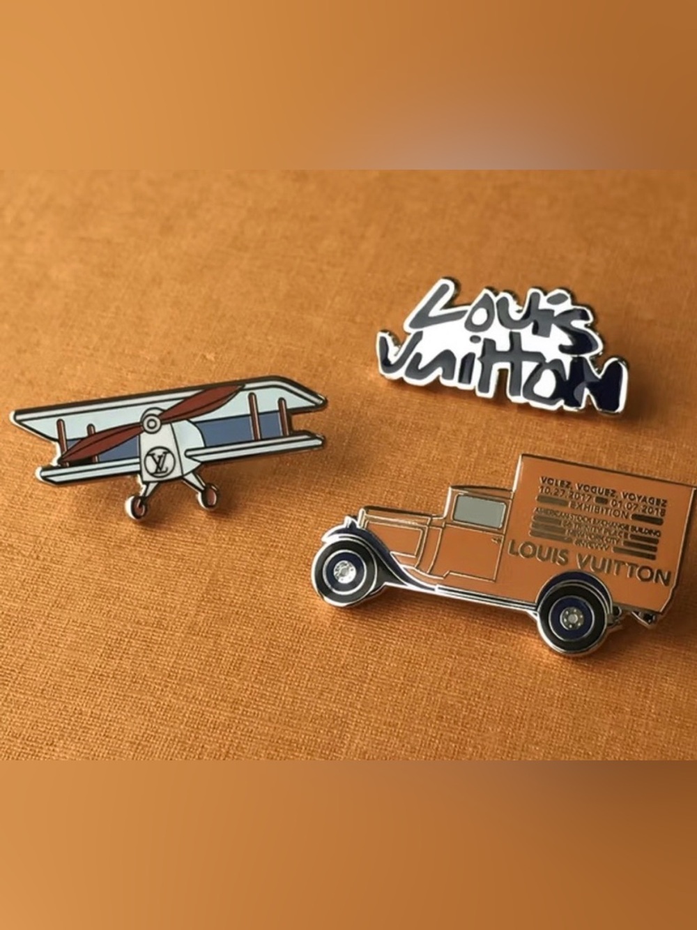 Louis Vuitton Orange and Black Vintage Truck 🛻 Pin Accent